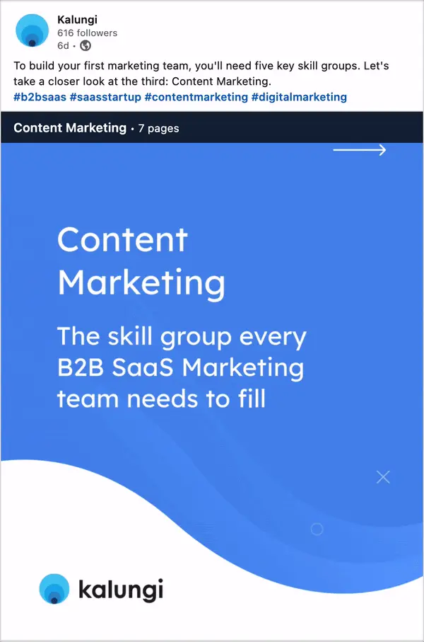 saas social media marketing example - linkedin